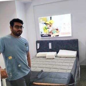 Customer Rutesh Sharma at the Peps Old Madras Road store